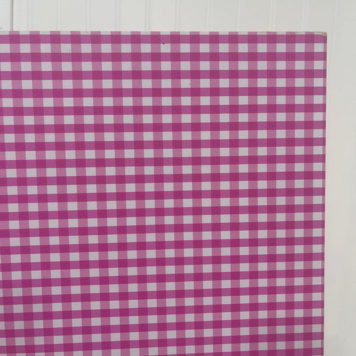 Pink + White Gingham - Printed Wood Blanks (Numerous Styles)