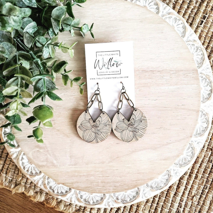 Flower Engraved Split Gina (1 Pair)