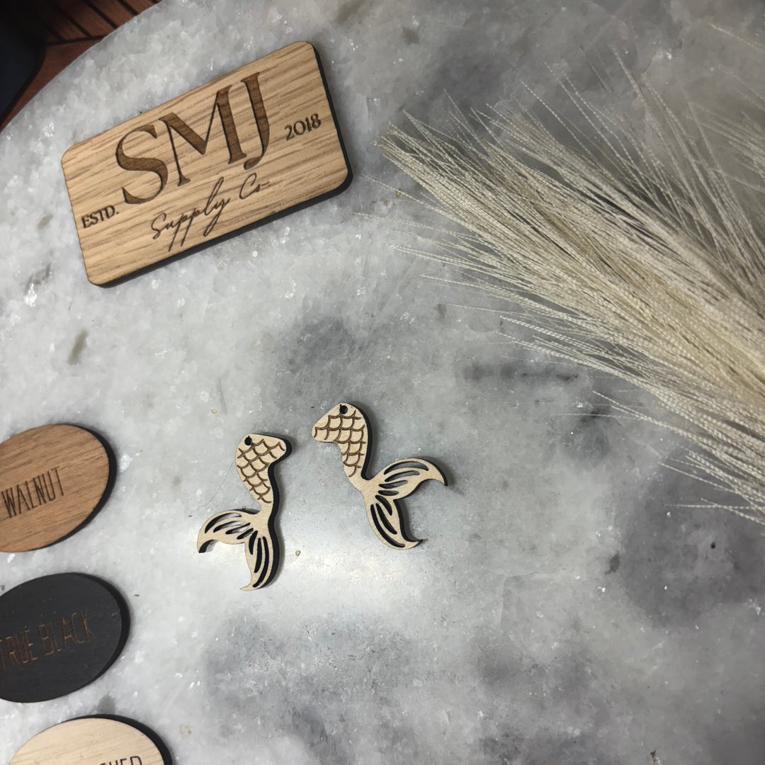 Engraved Mermaid Tail (1 Pair)