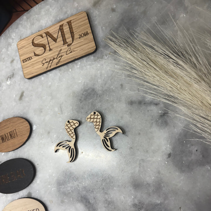Engraved Mermaid Tail (1 Pair)