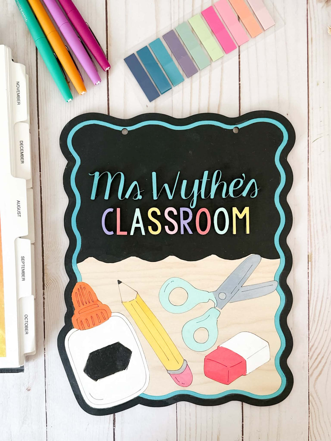 SMJ School Supplies Door Hanger - Digital File - NO PHYSICAL PRODUCT