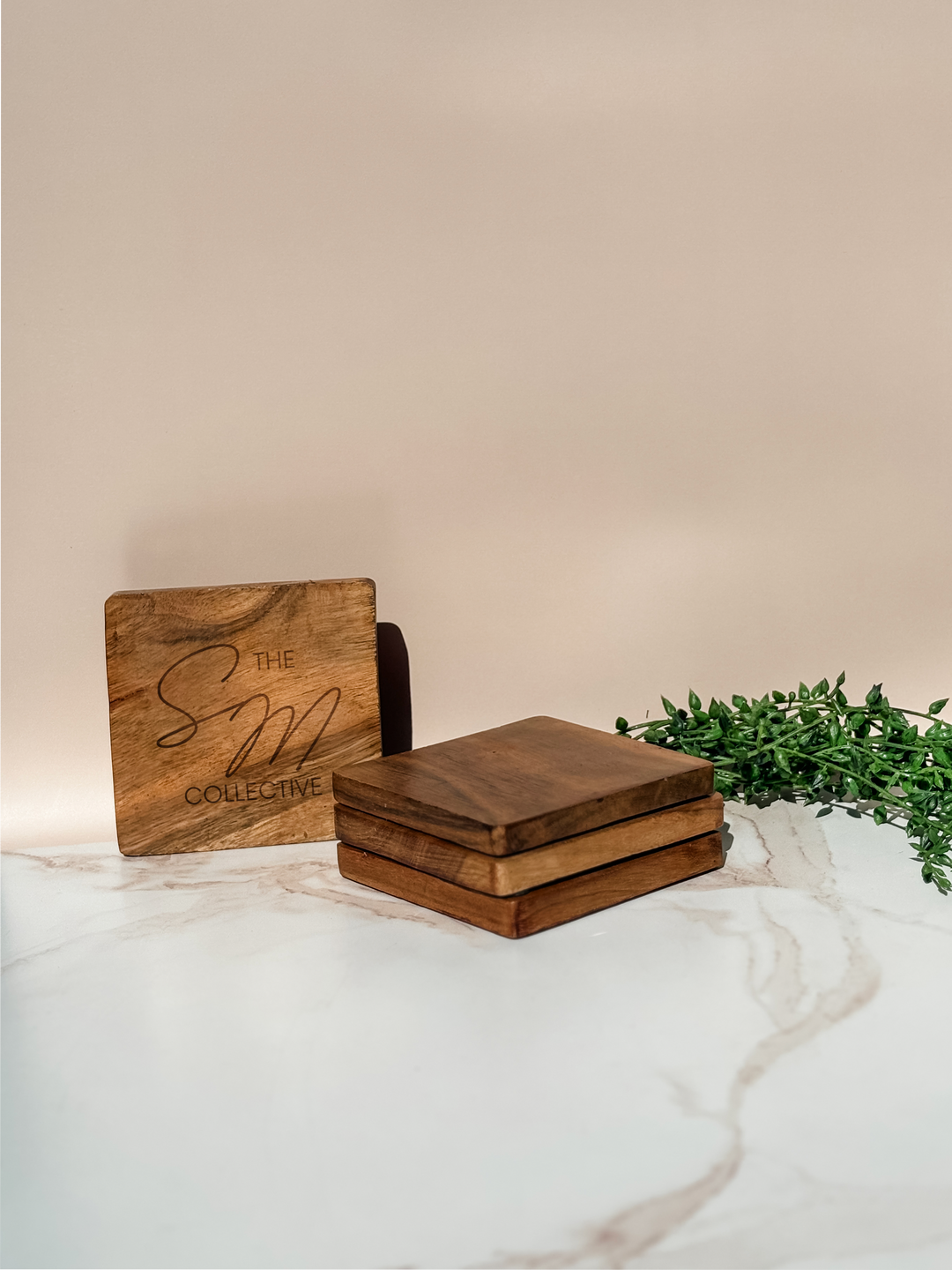 Logo - Acacia Wood Coasters (Set of 4)