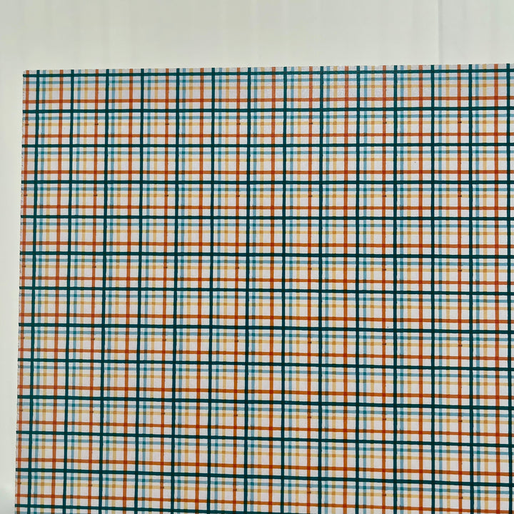 Orange + Blue Gingham - Printed Wood Blanks (Numerous Styles)