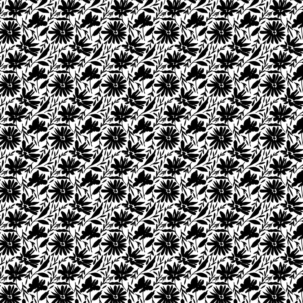 Black Floral - Printed Wood Blanks (Numerous Styles)