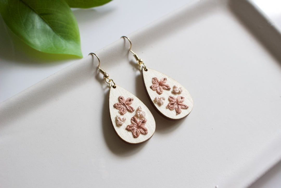 Embroidery Earring Blanks - 11 STYLES (1 Pair)