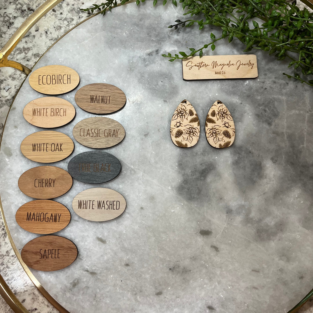 Holly & Pine Teardrops (1 Pair)