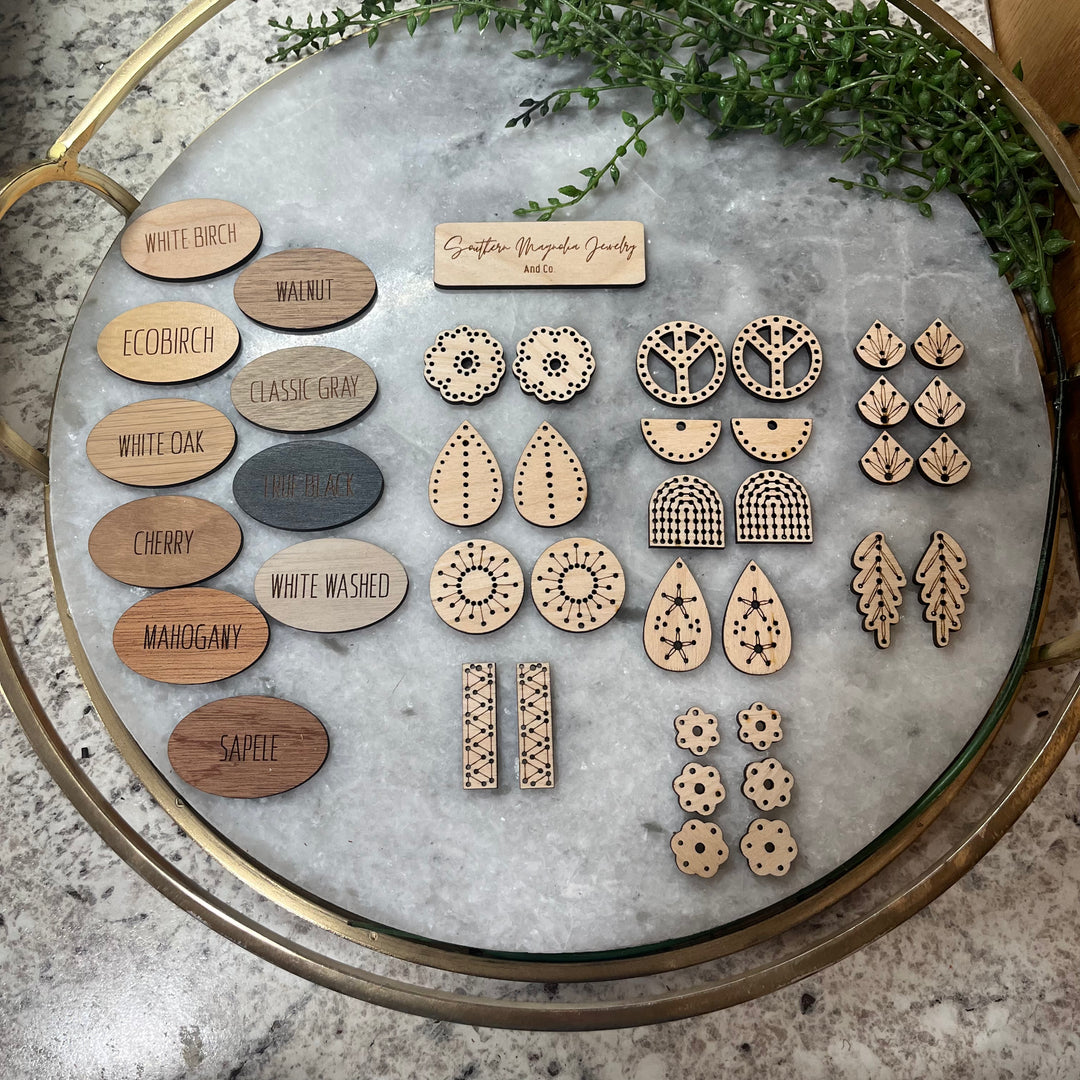 Embroidery Earring Blanks - 11 STYLES (1 Pair)
