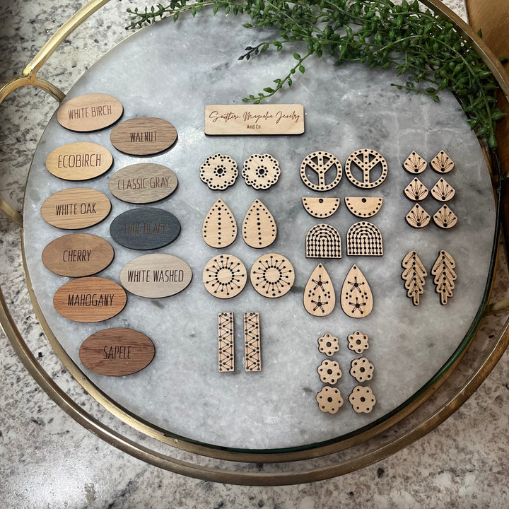 Embroidery Earring Blanks - 11 STYLES (1 Pair)